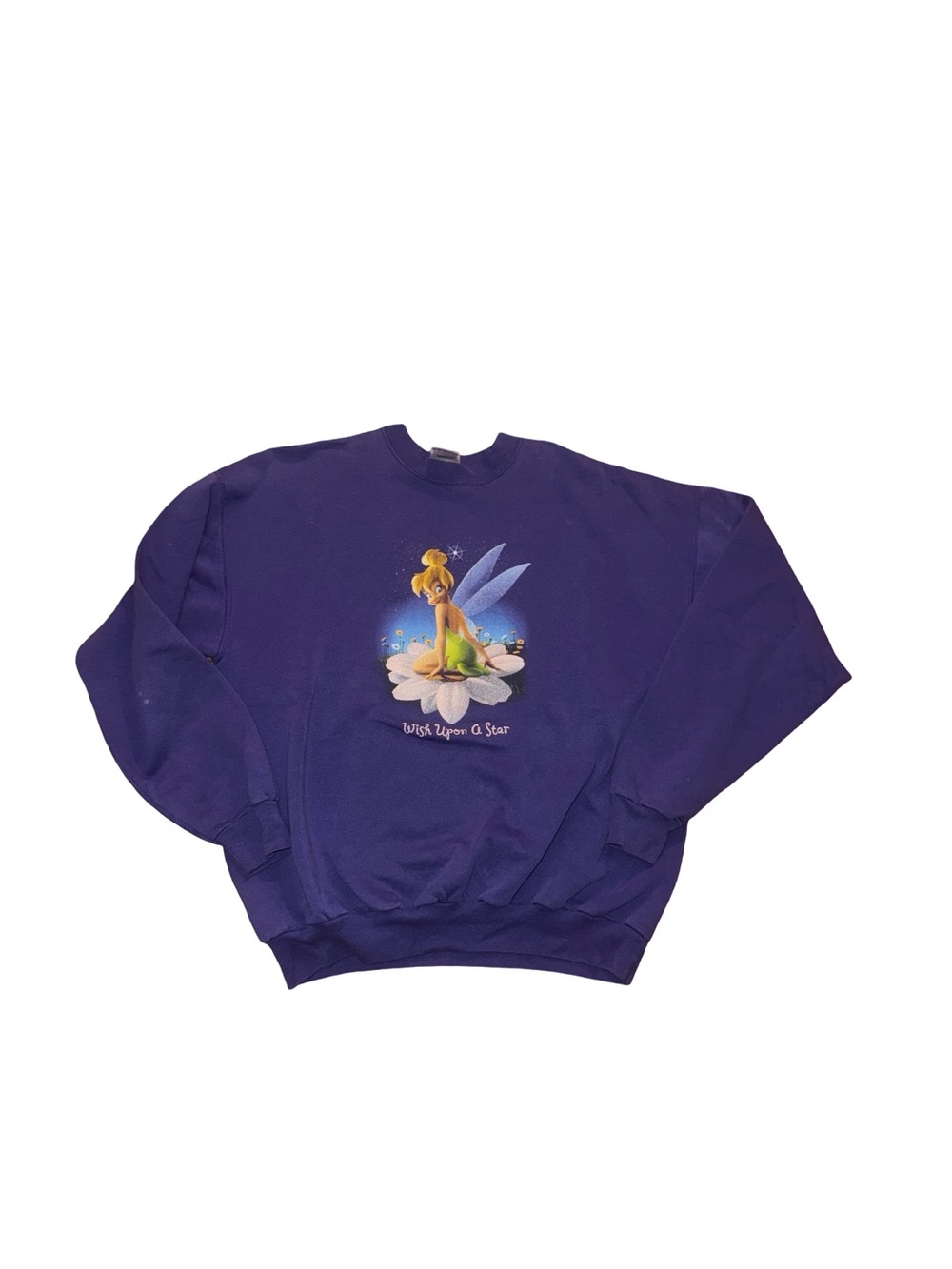 Vintage Disney Fairies Tinker Bell‎ Blue Sweatshirt xLarge Fairies Tinker Bell l